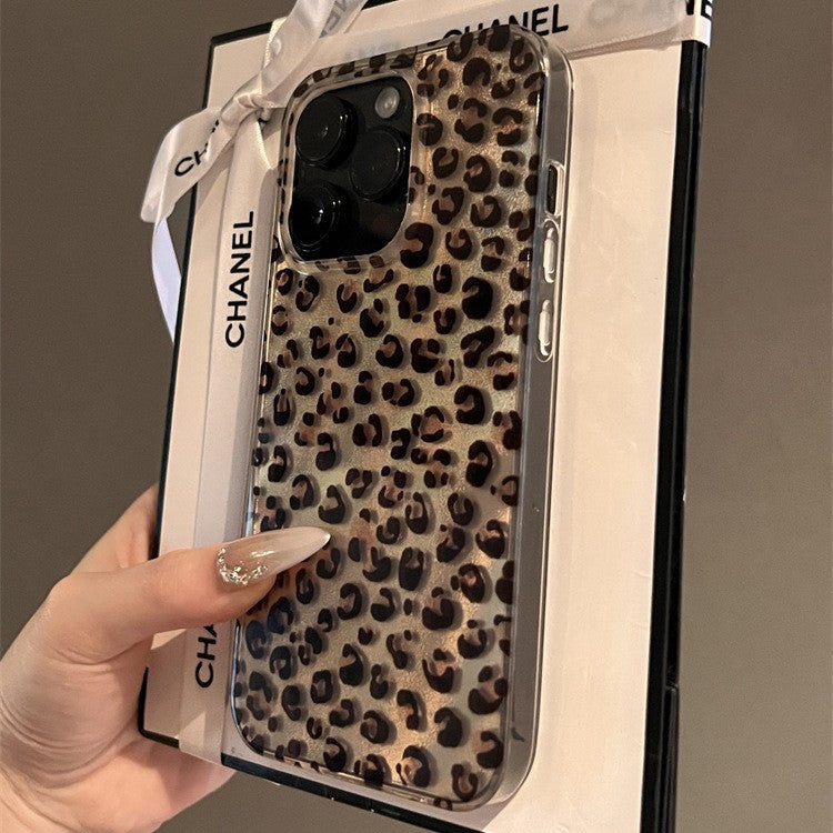 Wild Chic Leopard Case – iPhone Series/ Feather Touch Leopard Cover for iPhone/ Luxe Animal Print Silicone Case/ Soft Shell Leopard Wrap – iPhone 12–16/ Brown Leopard Full Body Case – iPhone Model/ Tolly Tech
