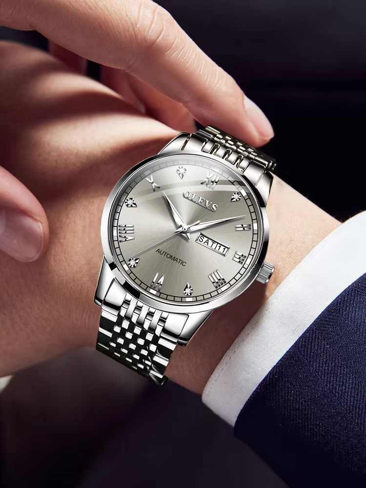 NightGlow Auto Mechanical Men's Watch|Streamline Luxe Automatic Watch for Men|EverTick Waterproof Nightlight Watch|ChronoGlow Simple Mechanical Timepiece|Midnight Motion Men's Auto Watch