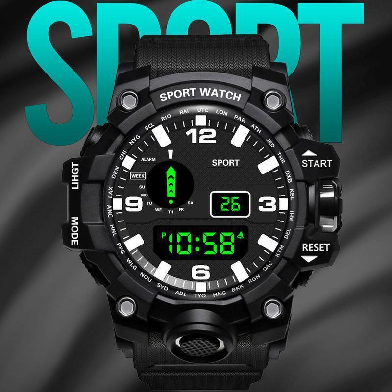 DualFit Outdoor Sports Watch/ PulsePro Digital Watch/ RunTrack Waterproof Timepiece/ ActiveEdge Unisex Fitness Watch/ SportMate LED Wristwatch