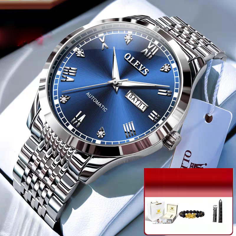 NightGlow Auto Mechanical Men's Watch|Streamline Luxe Automatic Watch for Men|EverTick Waterproof Nightlight Watch|ChronoGlow Simple Mechanical Timepiece|Midnight Motion Men's Auto Watch