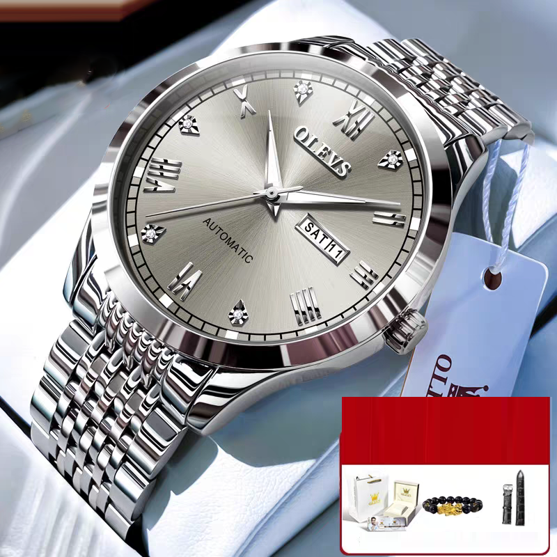 NightGlow Auto Mechanical Men's Watch|Streamline Luxe Automatic Watch for Men|EverTick Waterproof Nightlight Watch|ChronoGlow Simple Mechanical Timepiece|Midnight Motion Men's Auto Watch