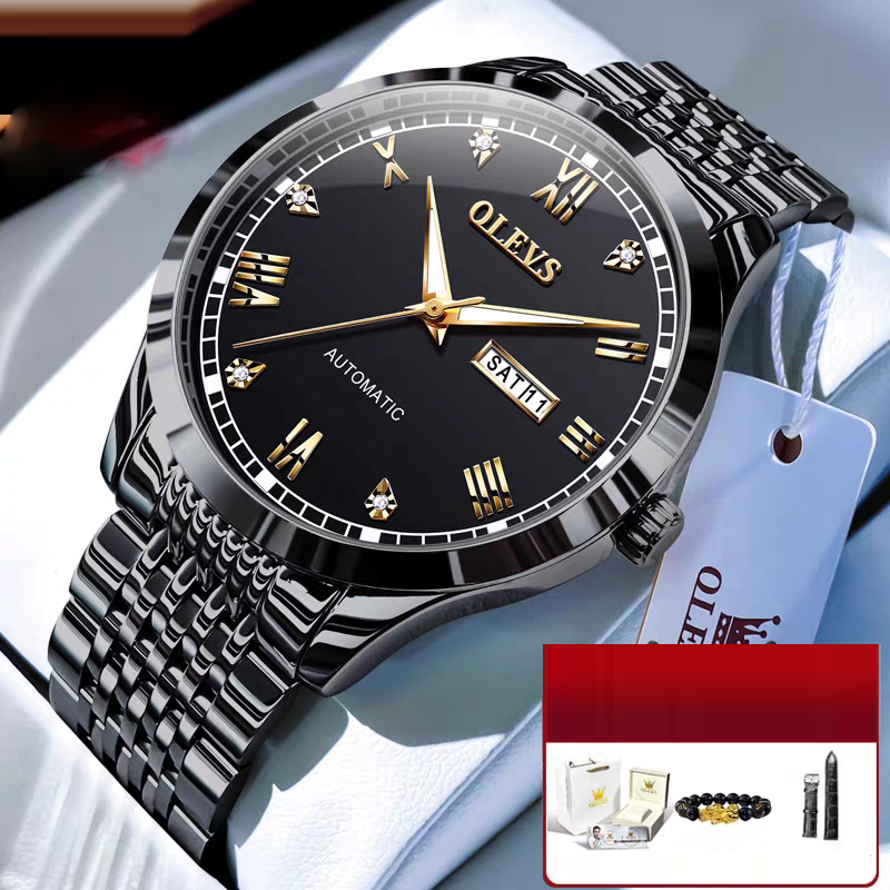NightGlow Auto Mechanical Men's Watch|Streamline Luxe Automatic Watch for Men|EverTick Waterproof Nightlight Watch|ChronoGlow Simple Mechanical Timepiece|Midnight Motion Men's Auto Watch