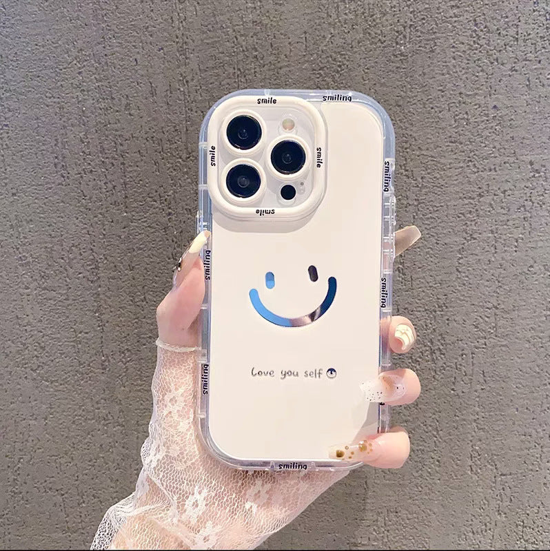 Smiley Mirror Case/ Cheerful Reflection Case/ Happy Face Mirror Cover/ Glossy Smile iPhone Case/ Mood Mirror Shell/ Tolly Tech
