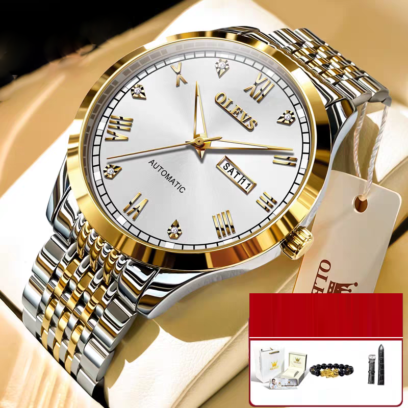 NightGlow Auto Mechanical Men's Watch|Streamline Luxe Automatic Watch for Men|EverTick Waterproof Nightlight Watch|ChronoGlow Simple Mechanical Timepiece|Midnight Motion Men's Auto Watch