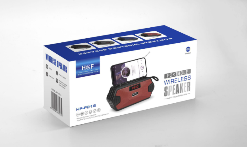 BoomBox Mini Wireless Speaker/ BassMax Outdoor Bluetooth Speaker/ SoundBlitz Portable Subwoofer/ VibeBeat Wireless Music Column/ EchoRider Bluetooth FM Speaker/ Tolly Tech