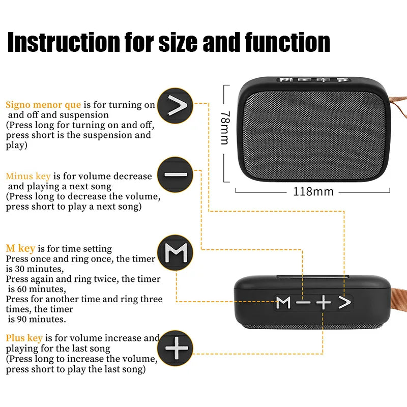 Wireless 3D Sound Bluetooth Speaker|Outdoor Oxford Fabric Bluetooth Speaker|Portable Hi-Fi Stereo Bluetooth Speaker|Column Bluetooth Loudspeaker with 3D Sound|Oxford Fabric Wireless Music Player