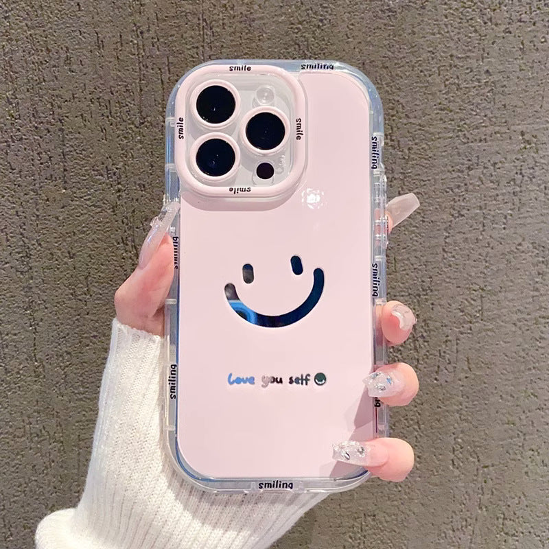 Smiley Mirror Case/ Cheerful Reflection Case/ Happy Face Mirror Cover/ Glossy Smile iPhone Case/ Mood Mirror Shell/ Tolly Tech