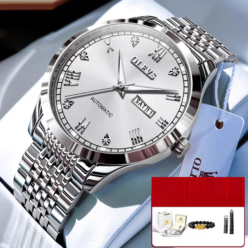 NightGlow Auto Mechanical Men's Watch|Streamline Luxe Automatic Watch for Men|EverTick Waterproof Nightlight Watch|ChronoGlow Simple Mechanical Timepiece|Midnight Motion Men's Auto Watch