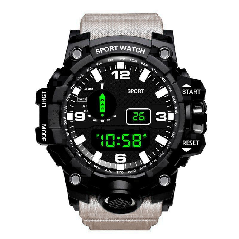 DualFit Outdoor Sports Watch/ PulsePro Digital Watch/ RunTrack Waterproof Timepiece/ ActiveEdge Unisex Fitness Watch/ SportMate LED Wristwatch