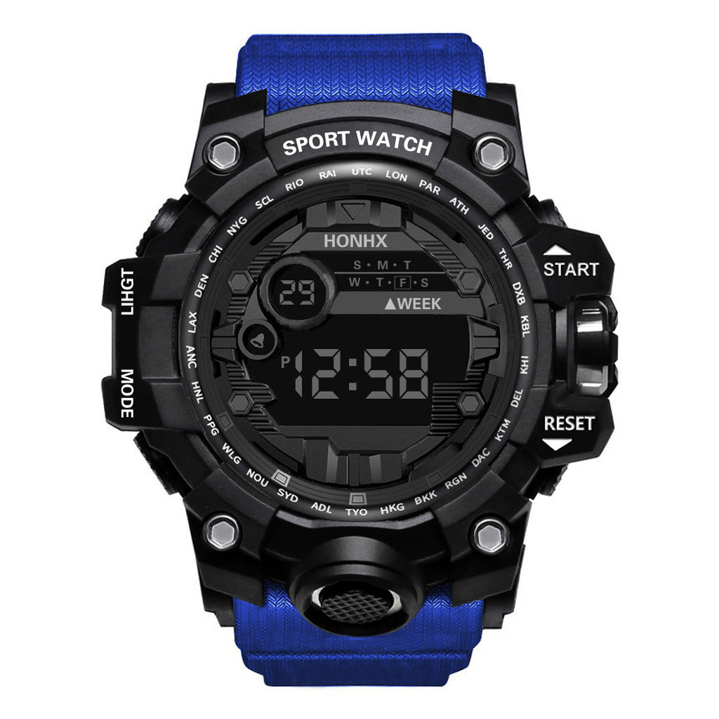 DualFit Outdoor Sports Watch/ PulsePro Digital Watch/ RunTrack Waterproof Timepiece/ ActiveEdge Unisex Fitness Watch/ SportMate LED Wristwatch
