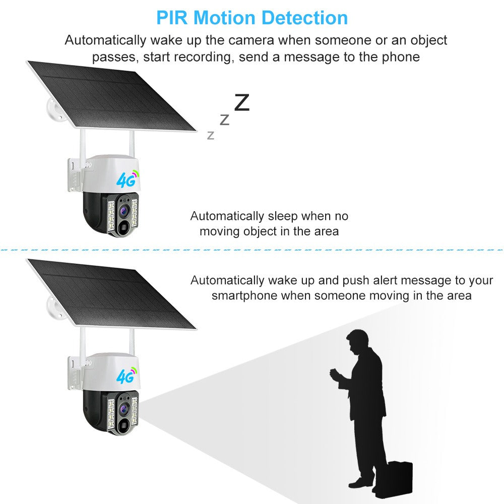 V380 New Arrival 3MP Wireless WiFi Security CCTV Camera Night Vision Sim Card Solar 4G Outdoor
