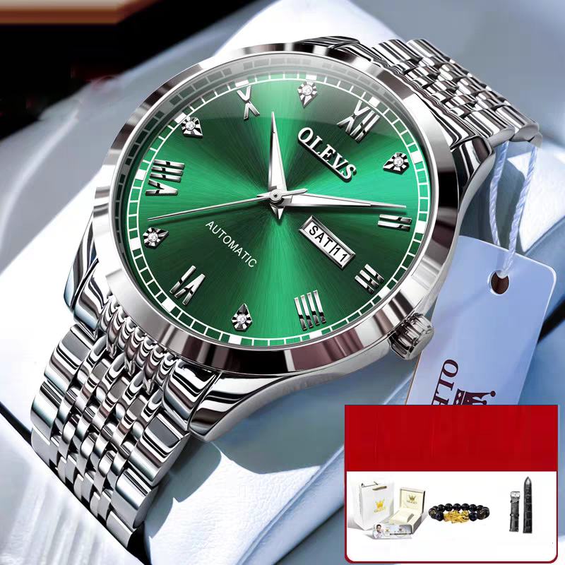 NightGlow Auto Mechanical Men's Watch|Streamline Luxe Automatic Watch for Men|EverTick Waterproof Nightlight Watch|ChronoGlow Simple Mechanical Timepiece|Midnight Motion Men's Auto Watch