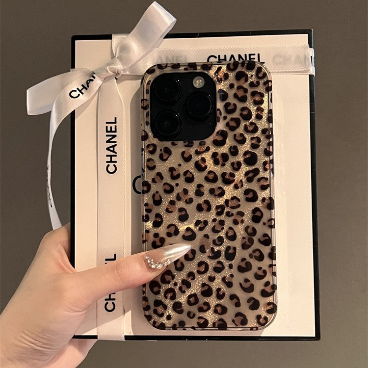 Wild Chic Leopard Case – iPhone Series/ Feather Touch Leopard Cover for iPhone/ Luxe Animal Print Silicone Case/ Soft Shell Leopard Wrap – iPhone 12–16/ Brown Leopard Full Body Case – iPhone Model/ Tolly Tech