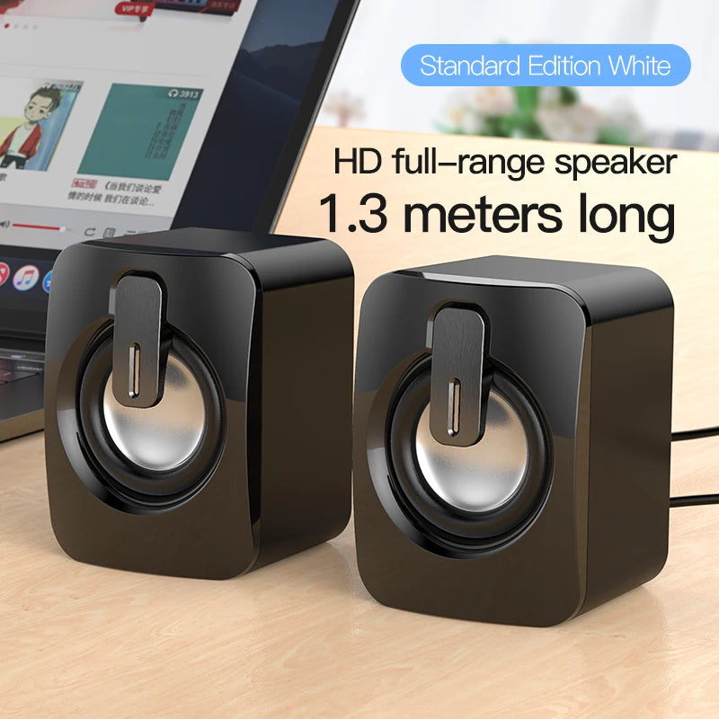 USB 3D Stereo Sound Speakers for PC|Compact Wired Computer Speakers|USB Powered Laptop Loudspeakers|Stereo Surround Sound Desktop Speakers|Portable Wired Mini Speakers for PC