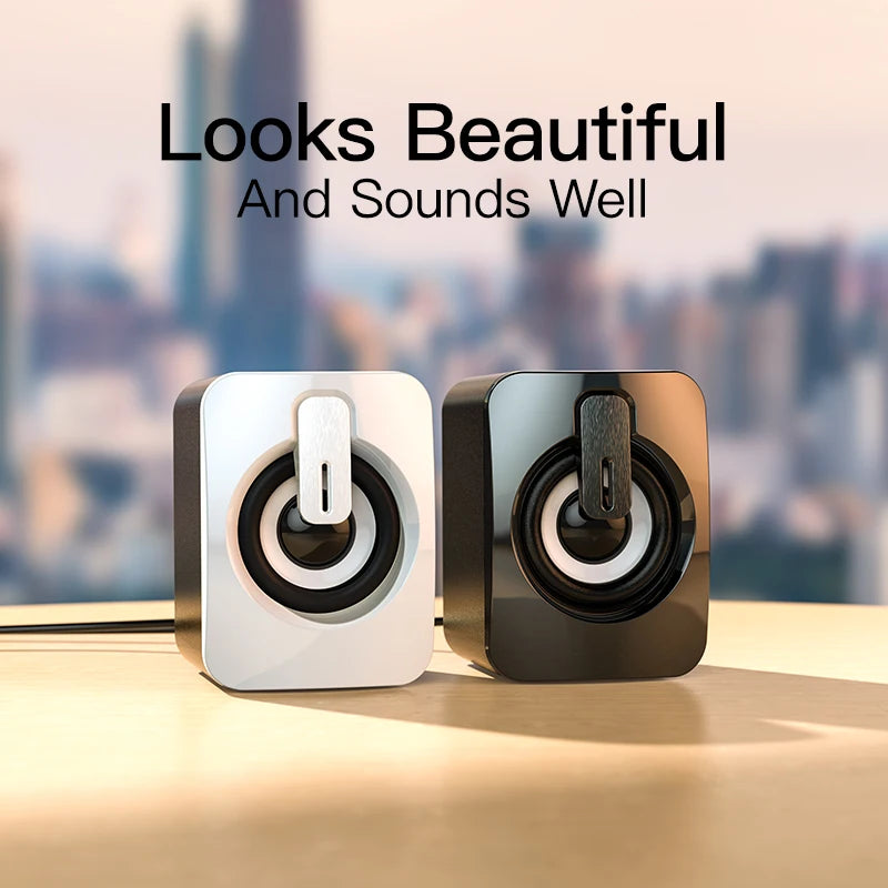 USB 3D Stereo Sound Speakers for PC|Compact Wired Computer Speakers|USB Powered Laptop Loudspeakers|Stereo Surround Sound Desktop Speakers|Portable Wired Mini Speakers for PC