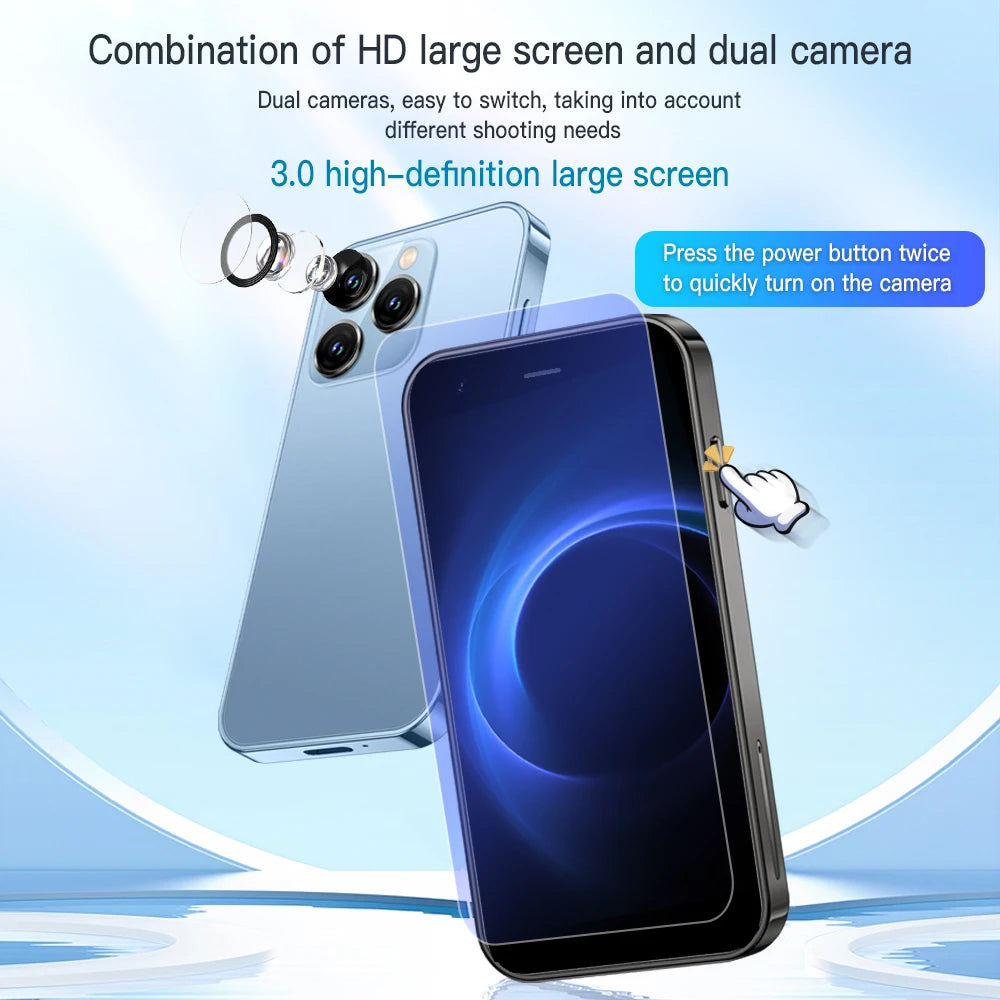 SERVO 15SE Mini Pocket Smartphone Dual SIM 3.0Inch Screen WIFI GPS Android System 1000mAh MP3 Small Portable Mobile Phone Type-C