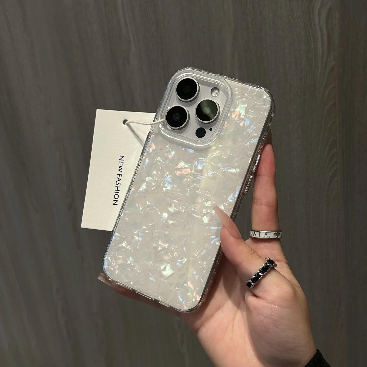 Luxury Glitter Shell Pattern Laser Phone Case For iPhone 11 12 13 14 15 16 Pro Max X XR XS 7 8 Plus Soft IMD Shockproof Cover