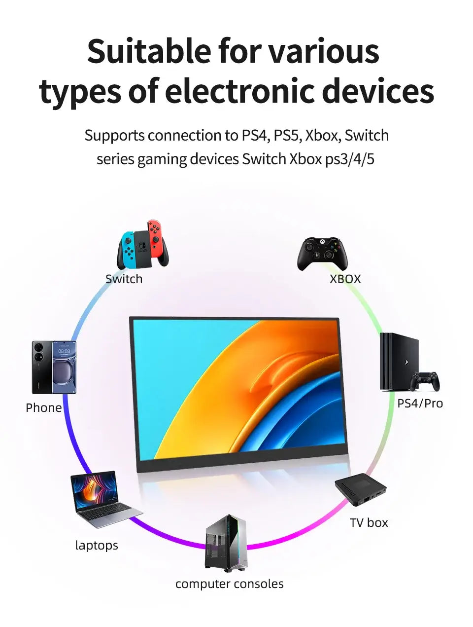 Touchscreen Gaming Monitor 100% sRGB for Xbox, PS4/PS5, Switch\Portable Touch Monitor 100% sRGB for Gaming Consoles\ Full HD Touchscreen Monitor for Xbox, PS4/PS5, Switch\ 100% sRGB Touch Portable Display for Xbox and PlayStation\ Gaming Touch Monitor with 100% sRGB for PS4/PS5, Switch\ Tolly Tech