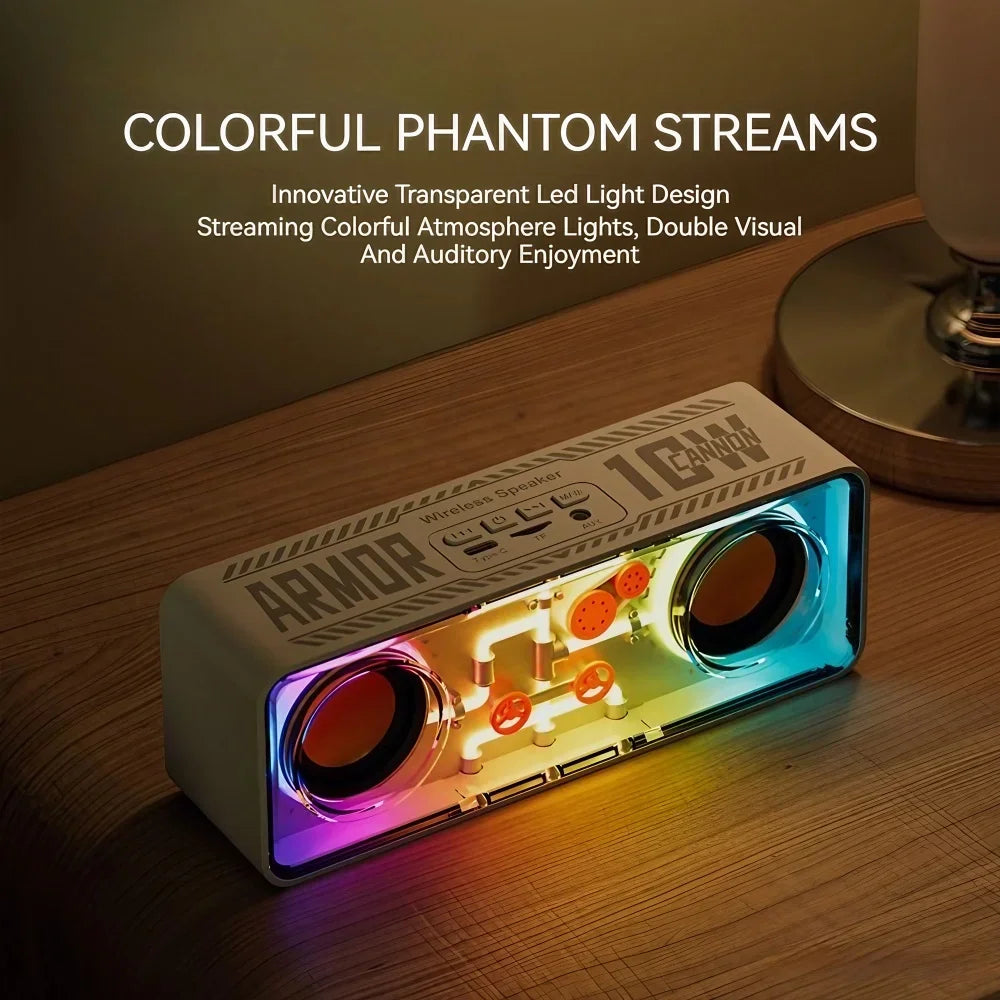 RebelBass Clear Bluetooth Speaker/ MechaVibe Dual Sound Capsule/ PunkWave Transparent Stereo Speaker/ ClearBlast Bass Boost Speaker/ MechX Audio Reactor/ Tolly Tech