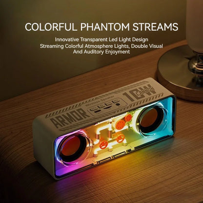 RebelBass Clear Bluetooth Speaker/ MechaVibe Dual Sound Capsule/ PunkWave Transparent Stereo Speaker/ ClearBlast Bass Boost Speaker/ MechX Audio Reactor/ Tolly Tech