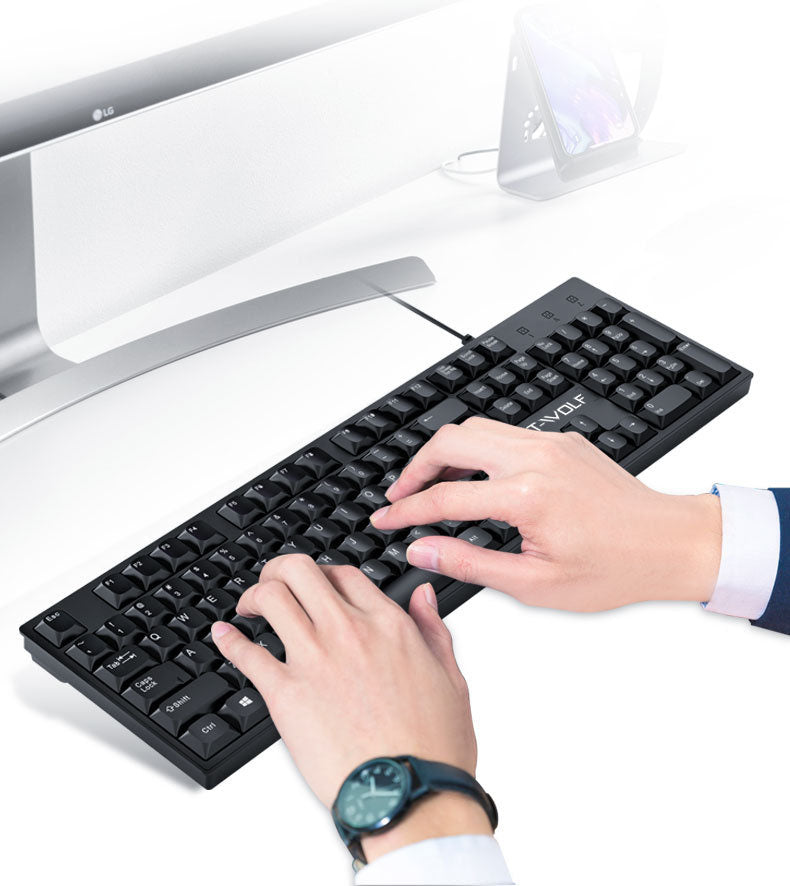 Lei Lang T15 Wired Office Keyboard/Lei Lang USB Business Keyboard/ T15 Wired Keyboard for Laptop & Desktop/ Lei Lang Silent Typing Keyboard/ Lei Lang T15 Ergonomic USB Keyboard/Tolly Tech

