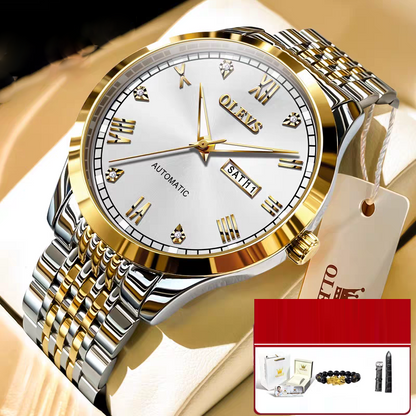 NightGlow Auto Mechanical Men's Watch|Streamline Luxe Automatic Watch for Men|EverTick Waterproof Nightlight Watch|ChronoGlow Simple Mechanical Timepiece|Midnight Motion Men's Auto Watch