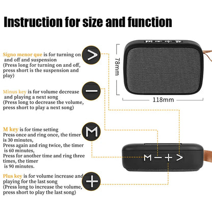 Wireless 3D Sound Bluetooth Speaker|Outdoor Oxford Fabric Bluetooth Speaker|Portable Hi-Fi Stereo Bluetooth Speaker|Column Bluetooth Loudspeaker with 3D Sound|Oxford Fabric Wireless Music Player
