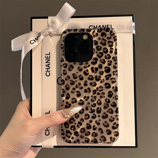 Wild Chic Leopard Case – iPhone Series/ Feather Touch Leopard Cover for iPhone/ Luxe Animal Print Silicone Case/ Soft Shell Leopard Wrap – iPhone 12–16/ Brown Leopard Full Body Case – iPhone Model/ Tolly Tech