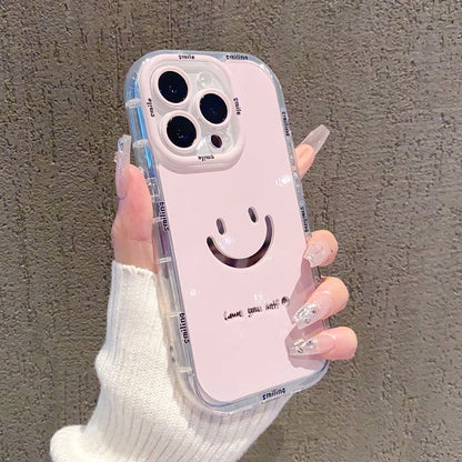 Smiley Mirror Case/ Cheerful Reflection Case/ Happy Face Mirror Cover/ Glossy Smile iPhone Case/ Mood Mirror Shell/ Tolly Tech