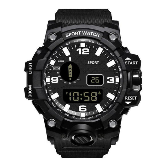 DualFit Outdoor Sports Watch/ PulsePro Digital Watch/ RunTrack Waterproof Timepiece/ ActiveEdge Unisex Fitness Watch/ SportMate LED Wristwatch