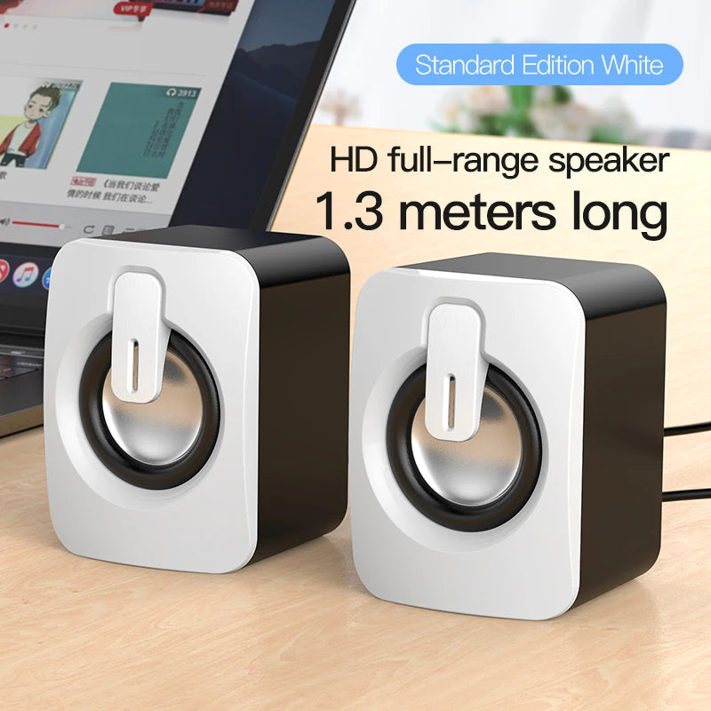 USB 3D Stereo Sound Speakers for PC|Compact Wired Computer Speakers|USB Powered Laptop Loudspeakers|Stereo Surround Sound Desktop Speakers|Portable Wired Mini Speakers for PC