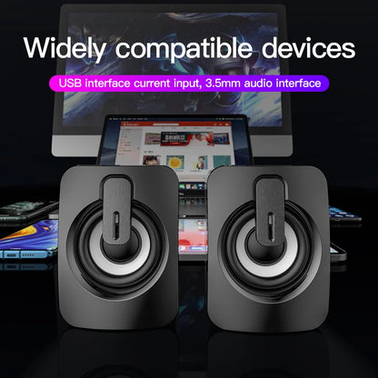 USB 3D Stereo Sound Speakers for PC|Compact Wired Computer Speakers|USB Powered Laptop Loudspeakers|Stereo Surround Sound Desktop Speakers|Portable Wired Mini Speakers for PC