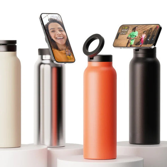 Magnetic Sport Bottle & Phone Stand
/ Stainless Steel Insulated Hydration Cup/ Multifunctional Magnetic Sports Flask/ Aesthetic 304 Stainless Steel Cup & Holder/ Magnetic Insulated Phone Holder Sports Pot/ Tolly Tech