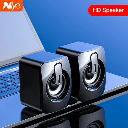 USB 3D Stereo Sound Speakers for PC|Compact Wired Computer Speakers|USB Powered Laptop Loudspeakers|Stereo Surround Sound Desktop Speakers|Portable Wired Mini Speakers for PC