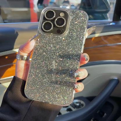 Glitter Sparkling Bling Phone Case For iPhone 16 15 14 13 12 11 Pro Max 16Promax Soft Transparent Protection Back Cover funda