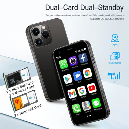 SERVO 15SE Mini Pocket Smartphone Dual SIM 3.0Inch Screen WIFI GPS Android System 1000mAh MP3 Small Portable Mobile Phone Type-C
