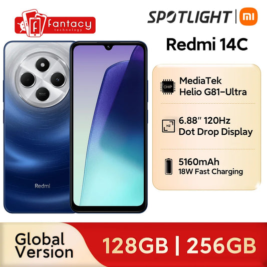 Xiaomi Redmi 14C NFC smartphones MediaTek Helio G81-Ultra 6,88 screen 120 Hz dual camera with IA 50 MP