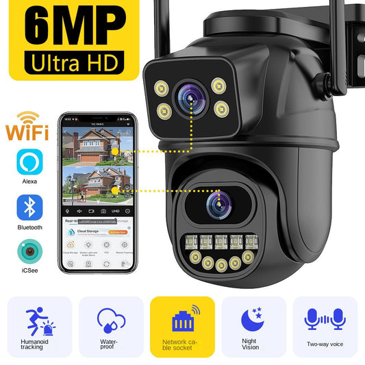 360° DuoView Wireless Security Cam
|TwinView Outdoor WiFi Camera|PanoramaGuard 360° Smart Cam|DualEye Wireless 360° Monitor
|AllView Outdoor WiFi Surveillance Cam

